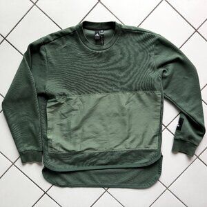Adidas fleece green sweatshirt with droptail hem (men's M)